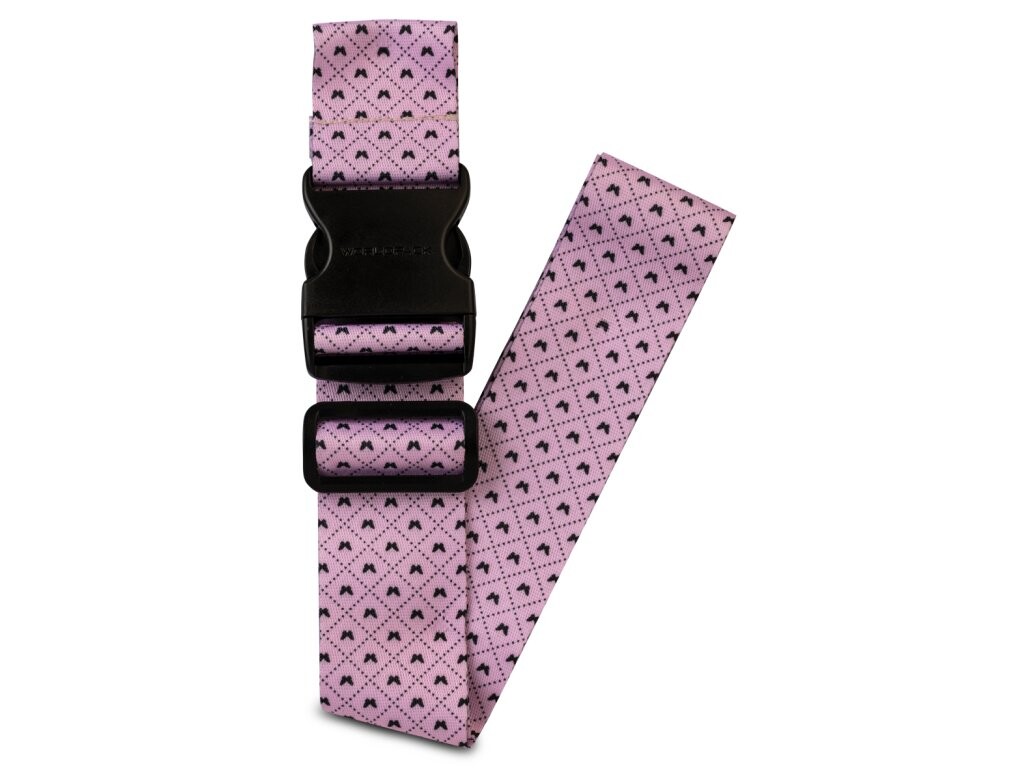 Cestovný popruh na kufor Worldpack - Ružový s motýlikmi