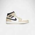 Členkové tenisky Nike Jordan 1 Mid Summit White Off Noir Rattan
