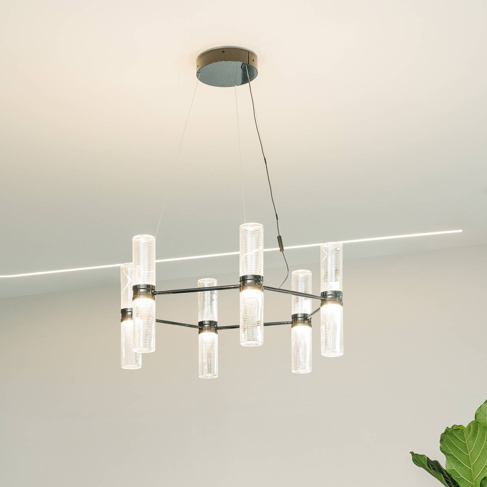 Artemide LED závesné svietidlo Zephyr Exagonal čierna, Ø 77 cm