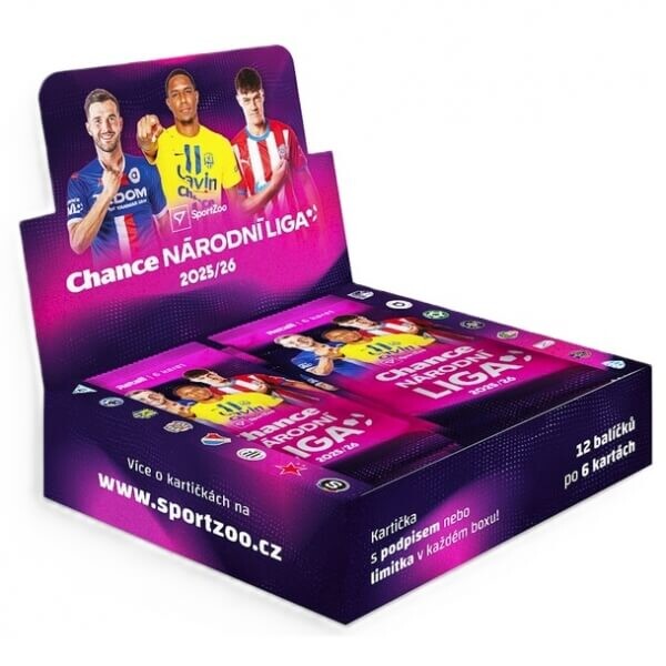 Sportzoo Futbalové karty Chance Národní Liga 2025-2026 Retail box