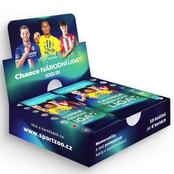 Sportzoo Futbalové karty Chance Národní Liga 2025-2026 Hobby box