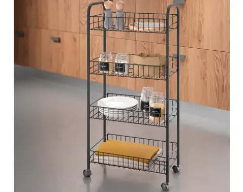 Pojazdný regál Ascona Lava TouchTherm 4, čierna mat%