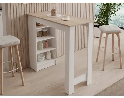 Barový stôl Mojito, bílý/dub sonoma%