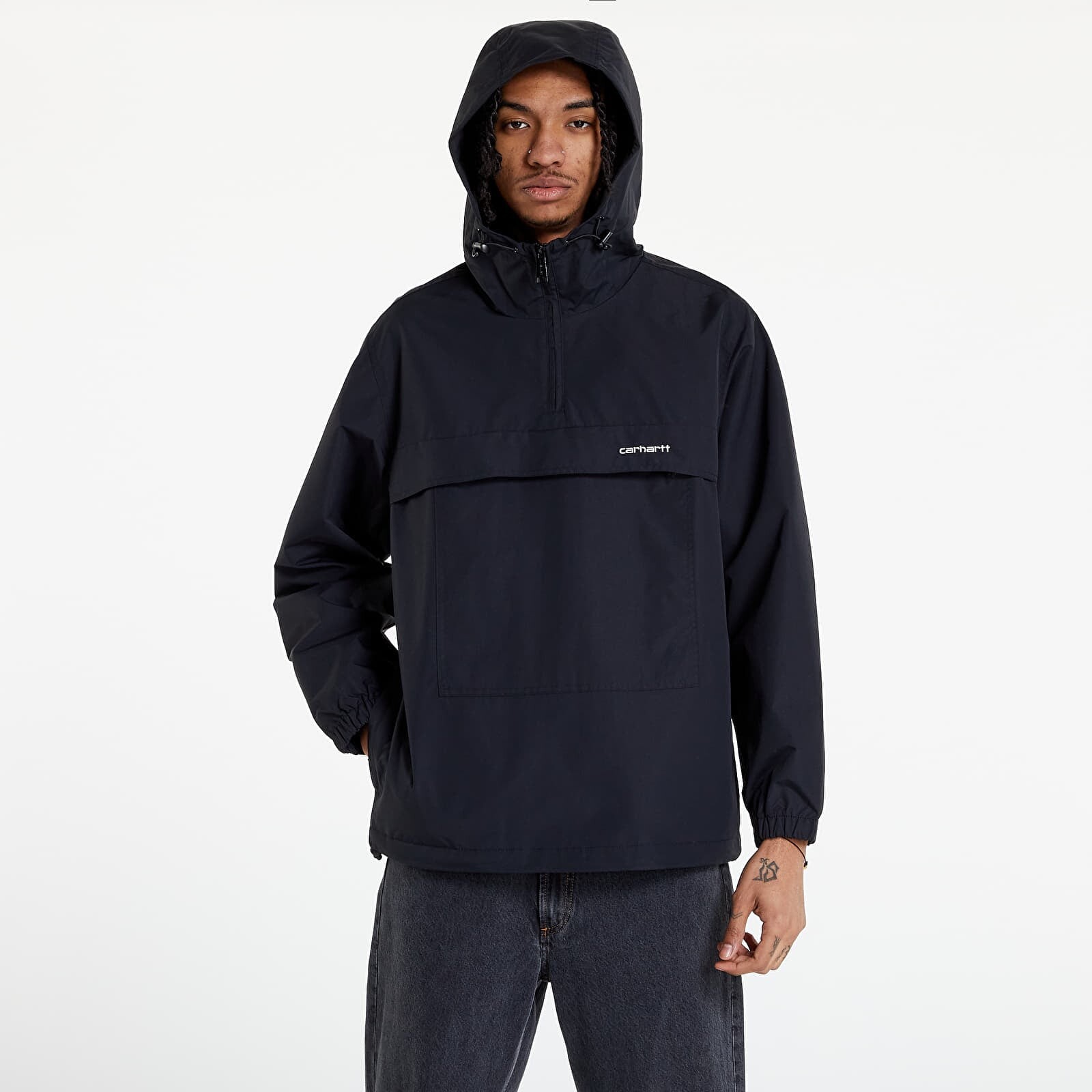 Vetrovka Carhartt WIP Windbreaker Pullover UNISEX Black/ White XS