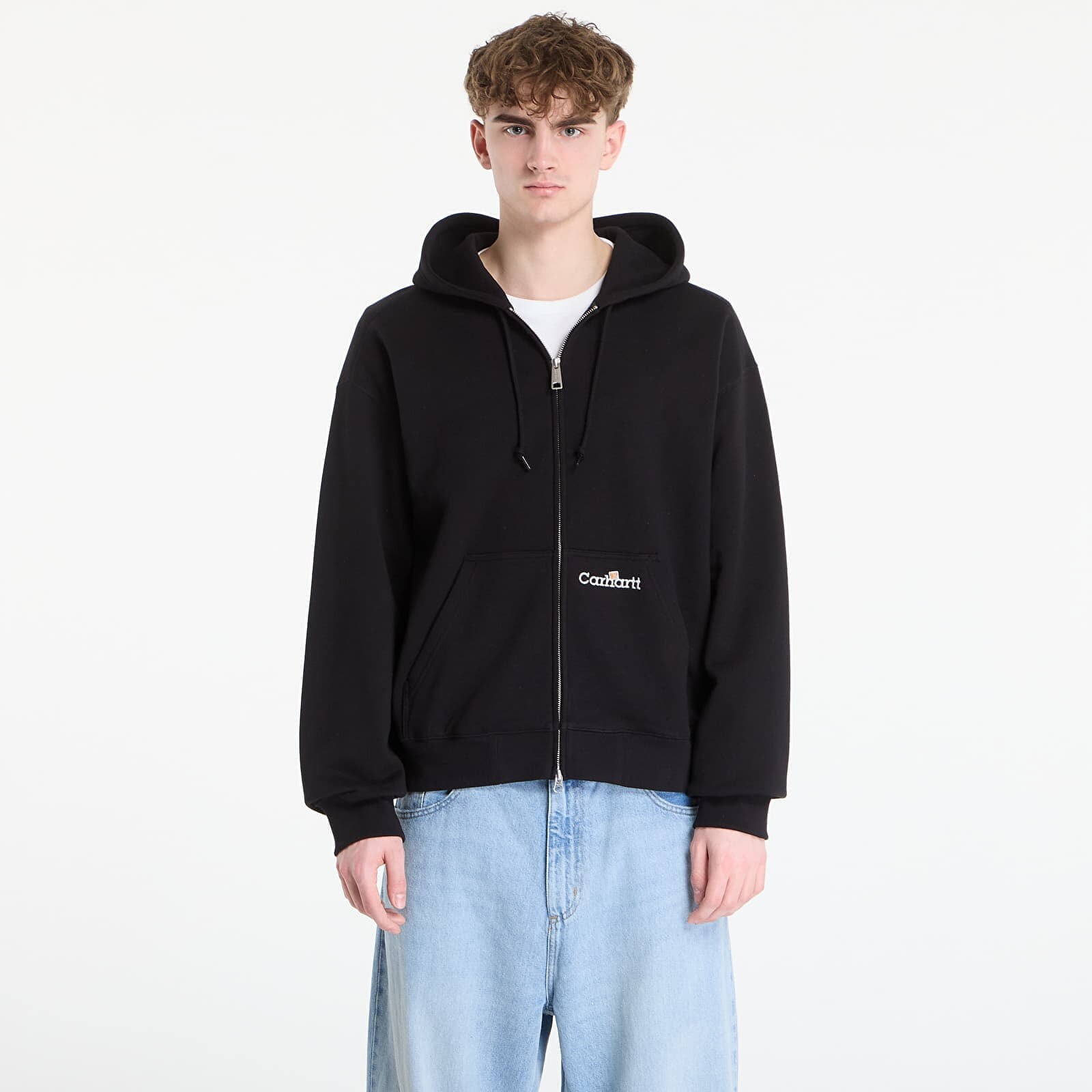 Mikina Carhartt WIP Hooded WIP Label Sweat Jacket UNISEX Black XL