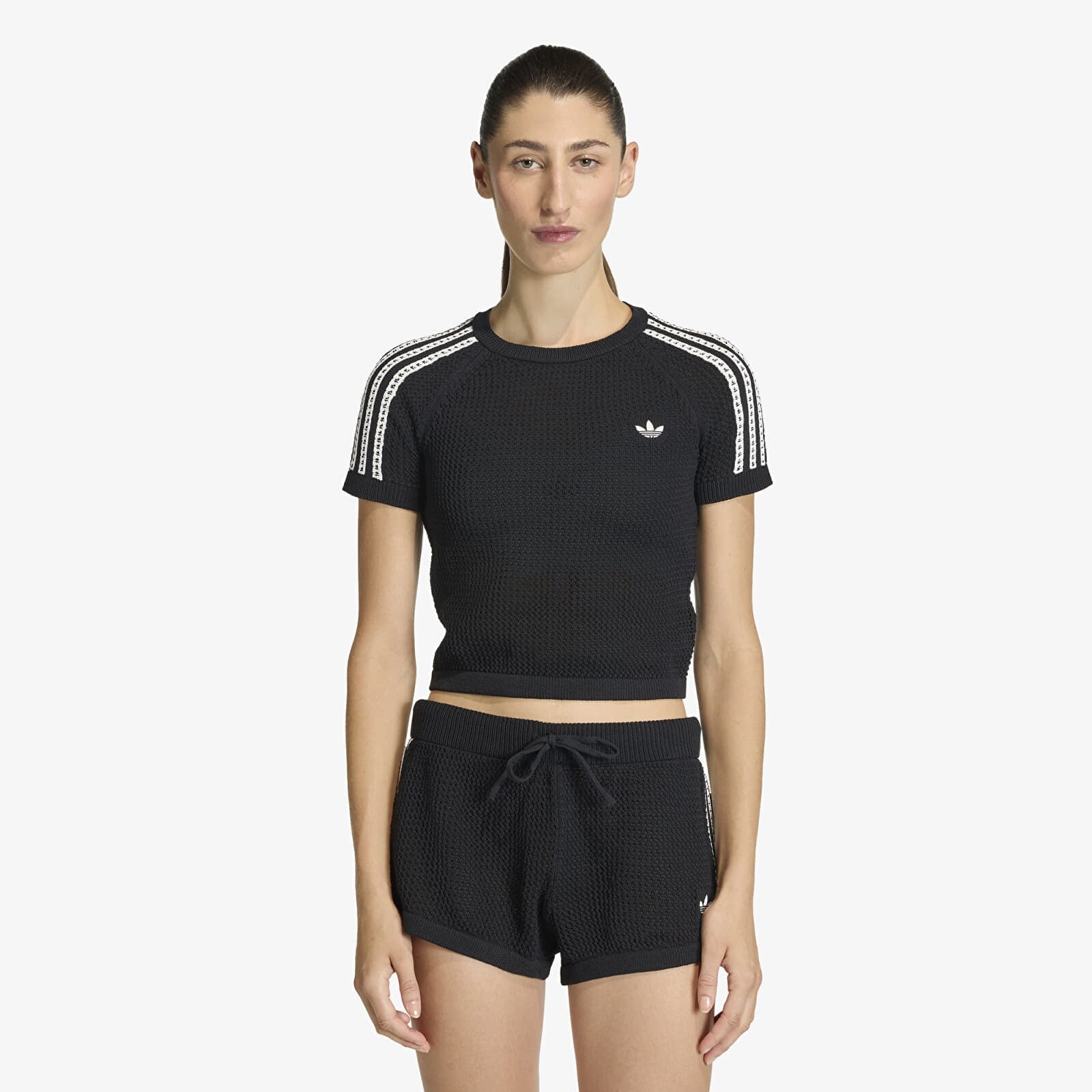 Tričko adidas Knitted Crochet Cali T-Shirt Black S