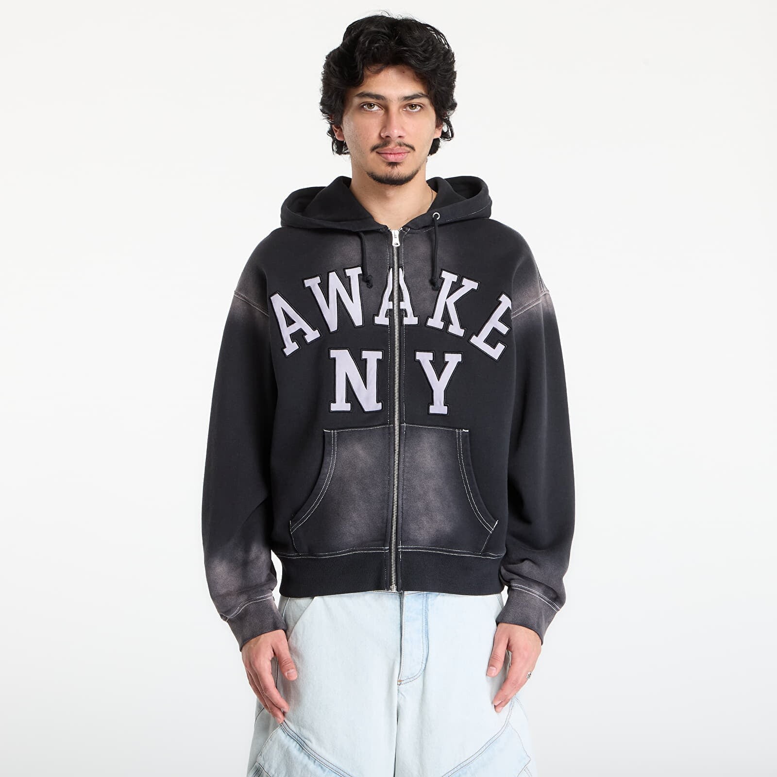 Mikina Awake NY Collegiate Arch Zip Hoodie Black M