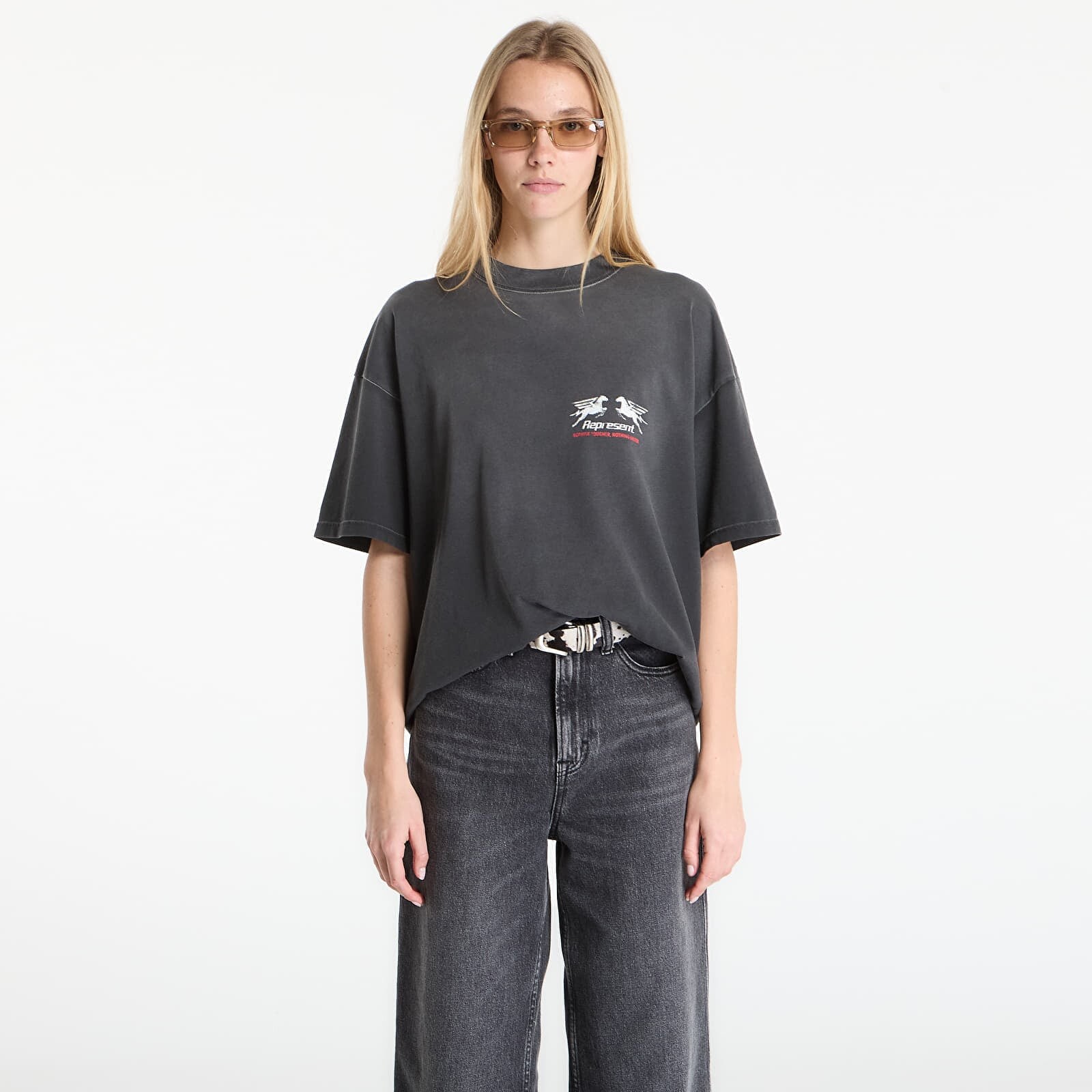 Tričko REPRESENT 24 Hour Service T-Shirt UNISEX Stained Black L