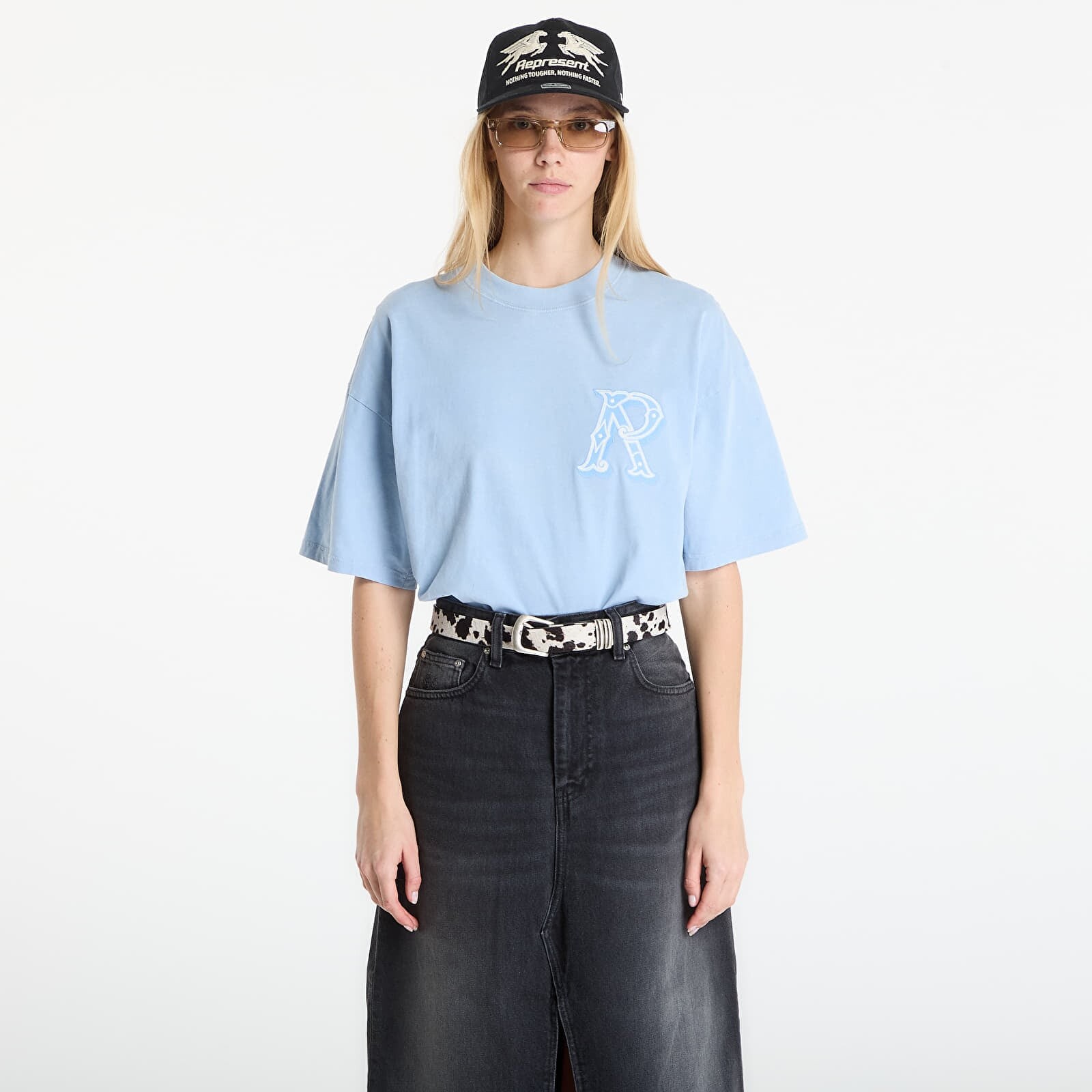 Tričko REPRESENT Western Initial T-Shirt UNISEX Mountain Bluebird L