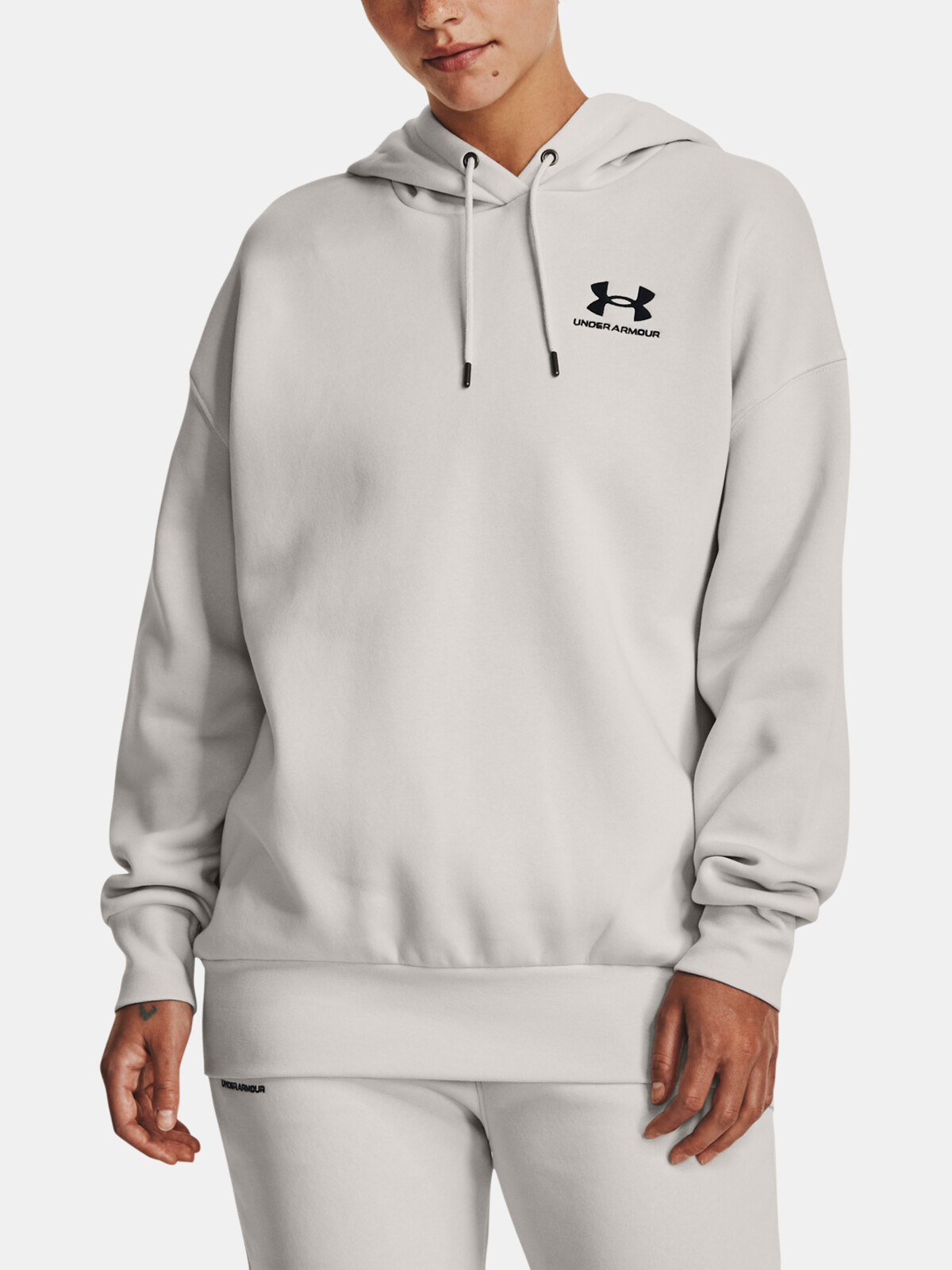 Svetlosivá mikina Under Armour Essential Flc OS Hoodie