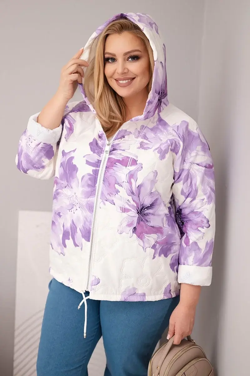 Kesi Włoski Plus Size jarná bunda s kvetinovým vzorom