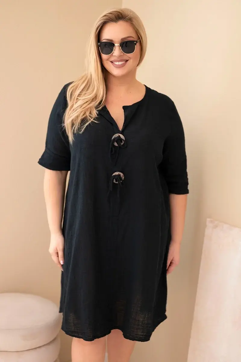 Kesi Włoski plus size šaty s ozdobným viazaním