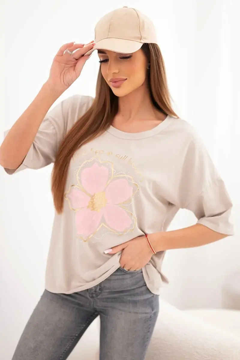 Dámska oversize blúzka s kvetinovou potlačou