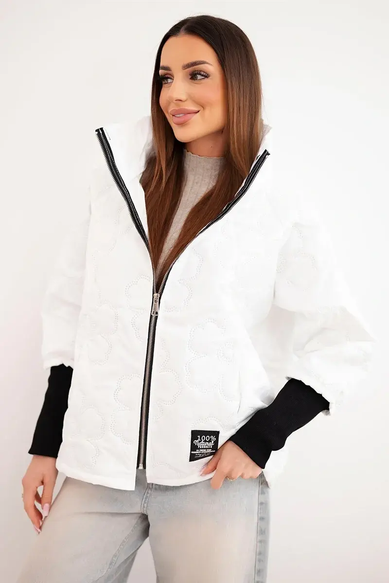 Dámska jarná prešívaná bunda s kvetinovým vzorom