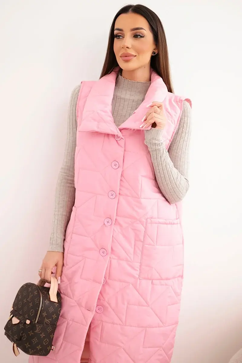 Dlhá prešívaná dámska vesta Kesi