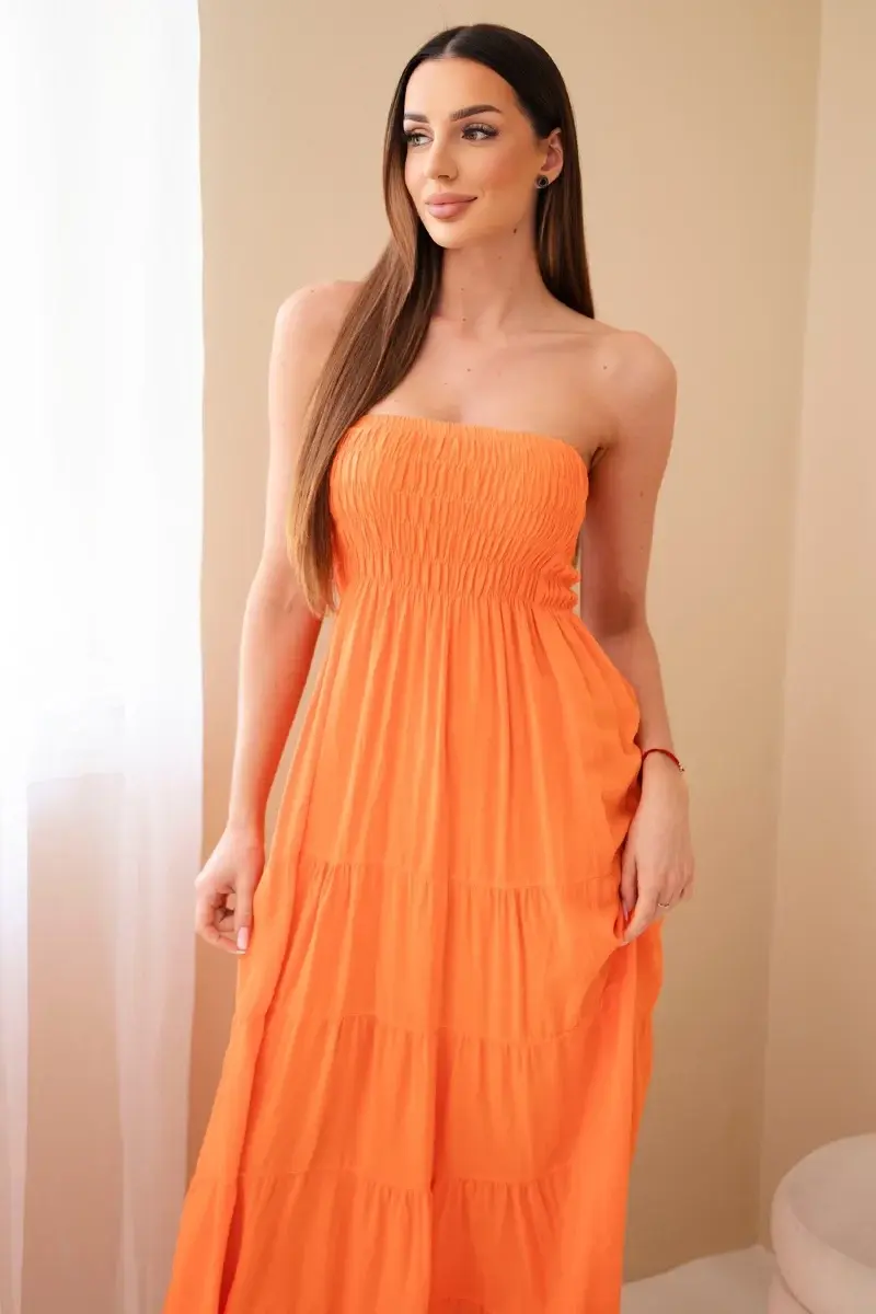 Kesi oranžové viskózové maxi šaty