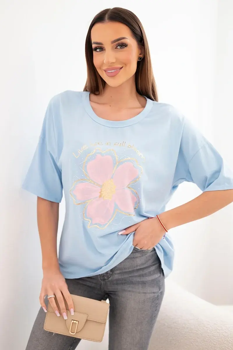 Kesi dámska oversized blúzka s kvetinovou potlačou