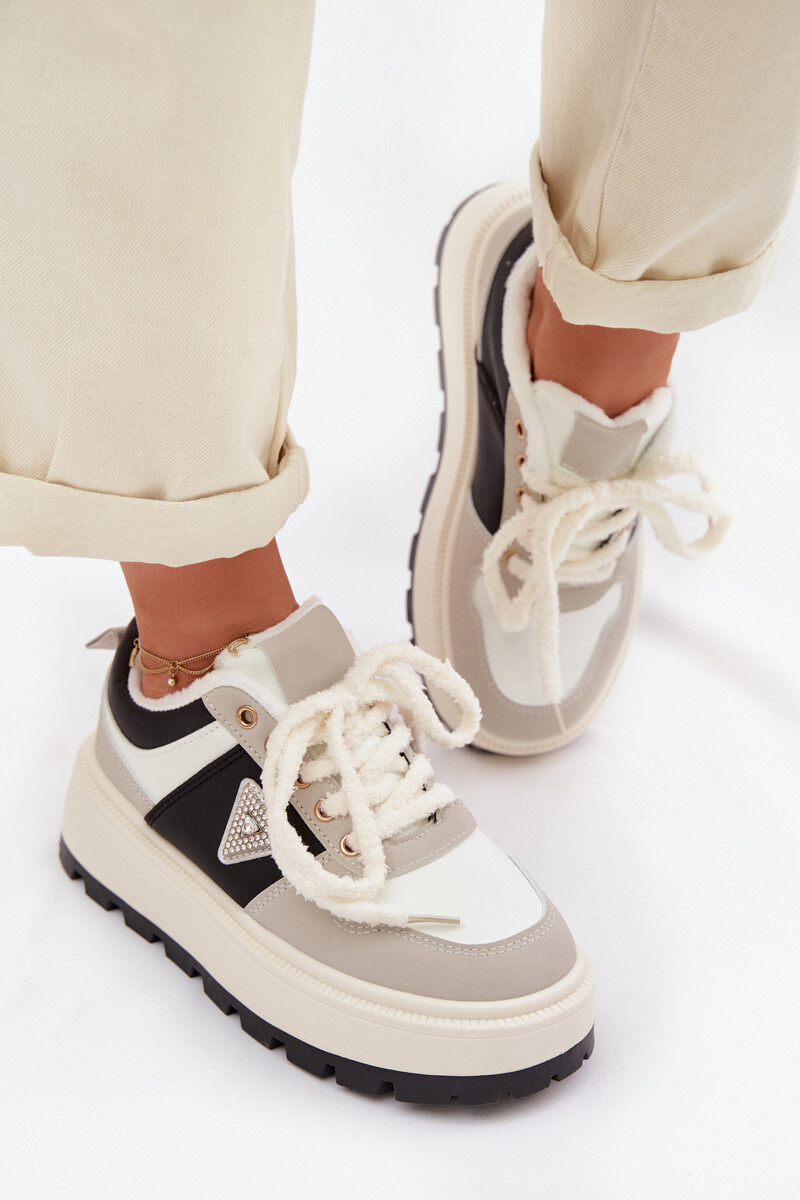 Dámske tenisky na platforme Florinda, sivé