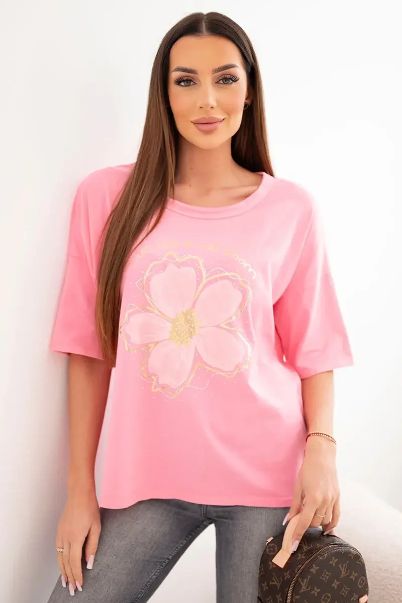 Kesi Włoski dámska oversized blúzka s kvetinovým vzorom