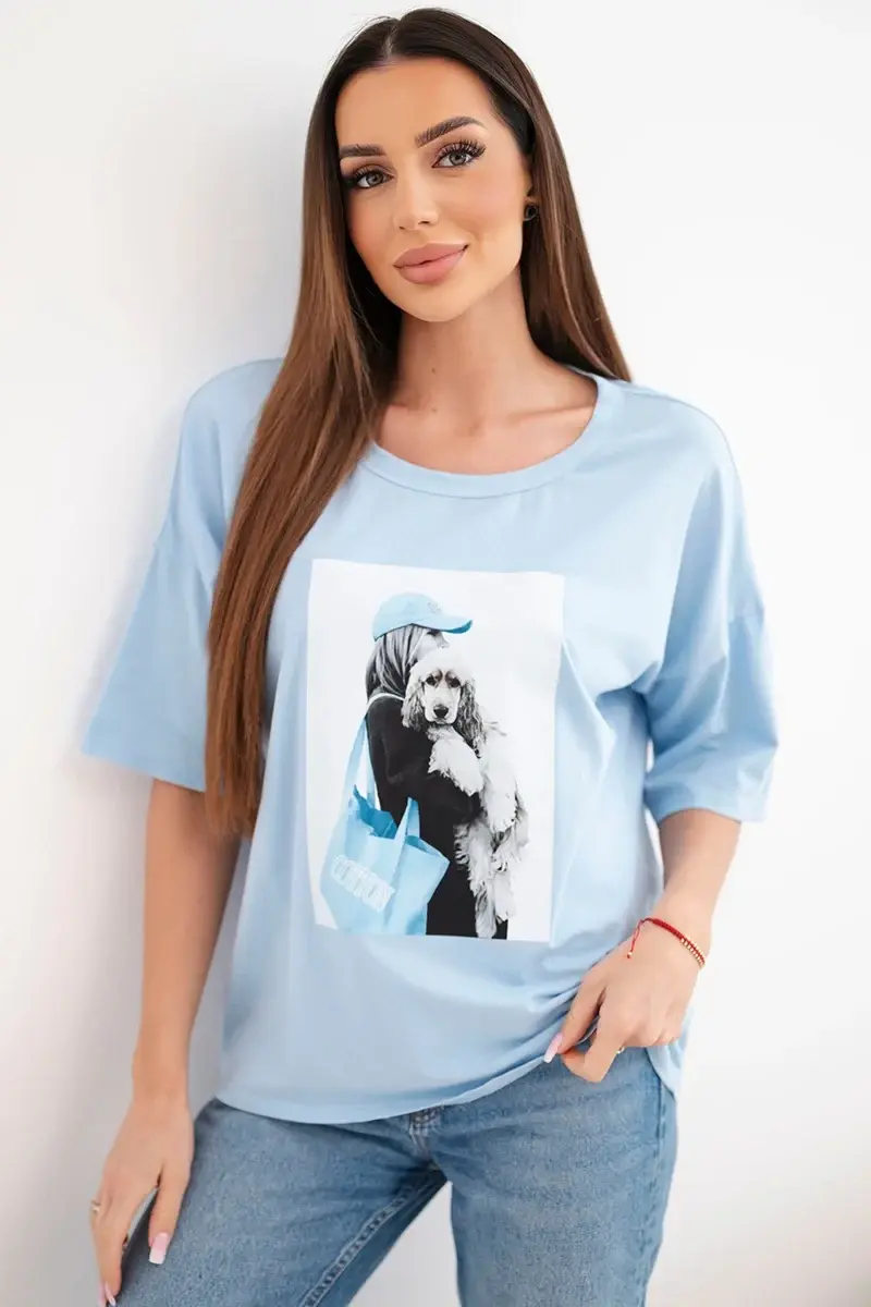 Kesi dámsky oversized bavlnený top s krátkym rukávom