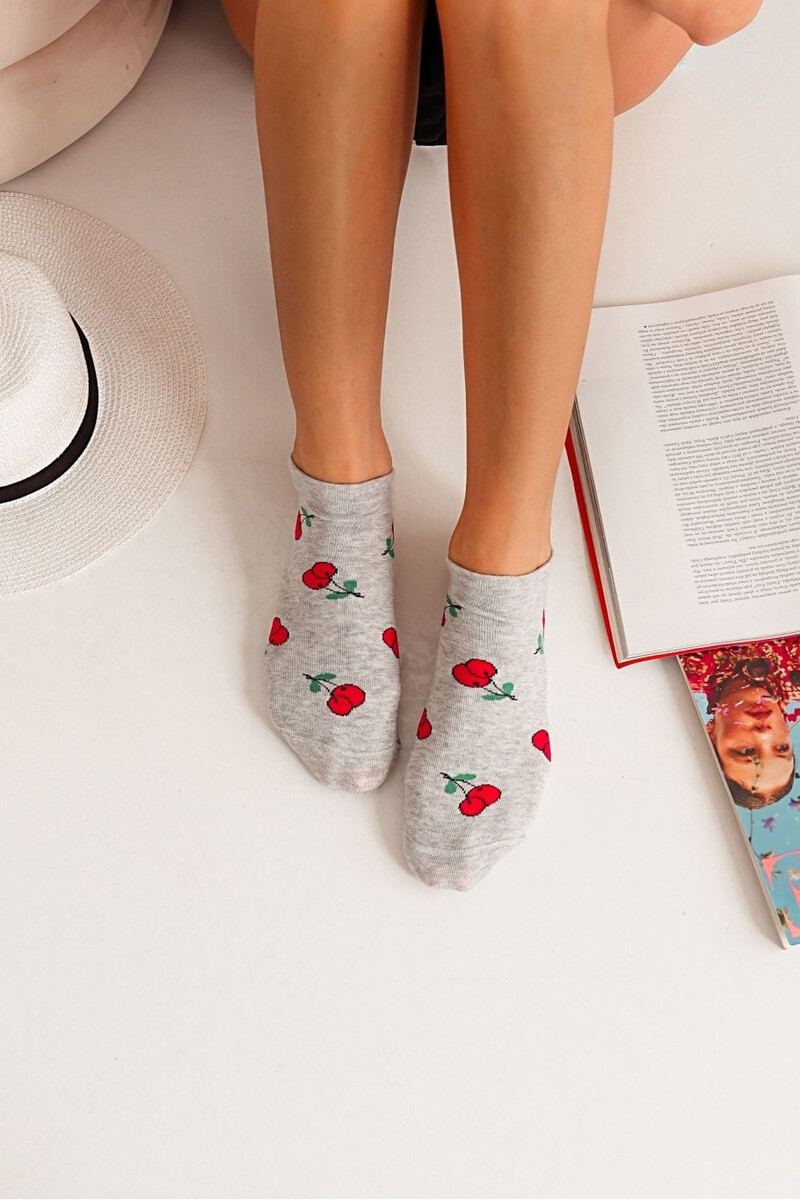 Milena dámske členkové ponožky Cherry Gray