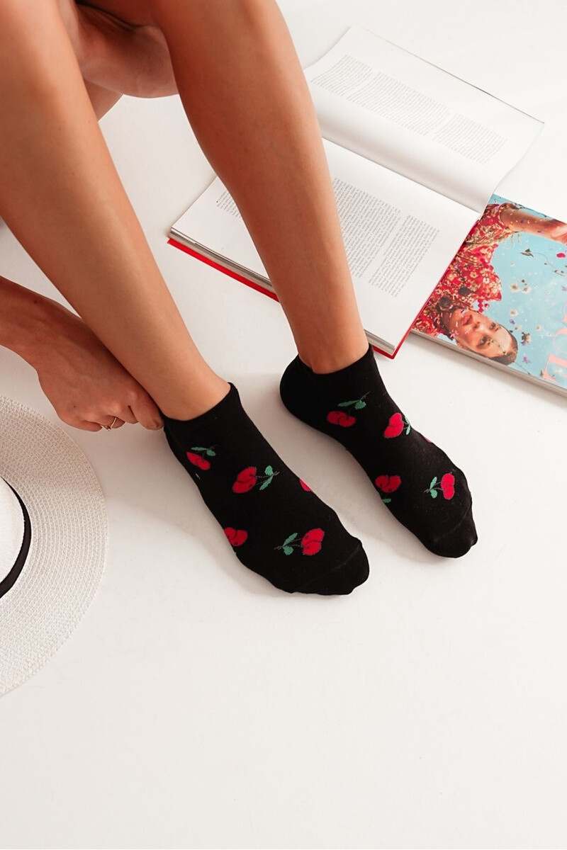 Milena dámske členkové ponožky Cherry Black