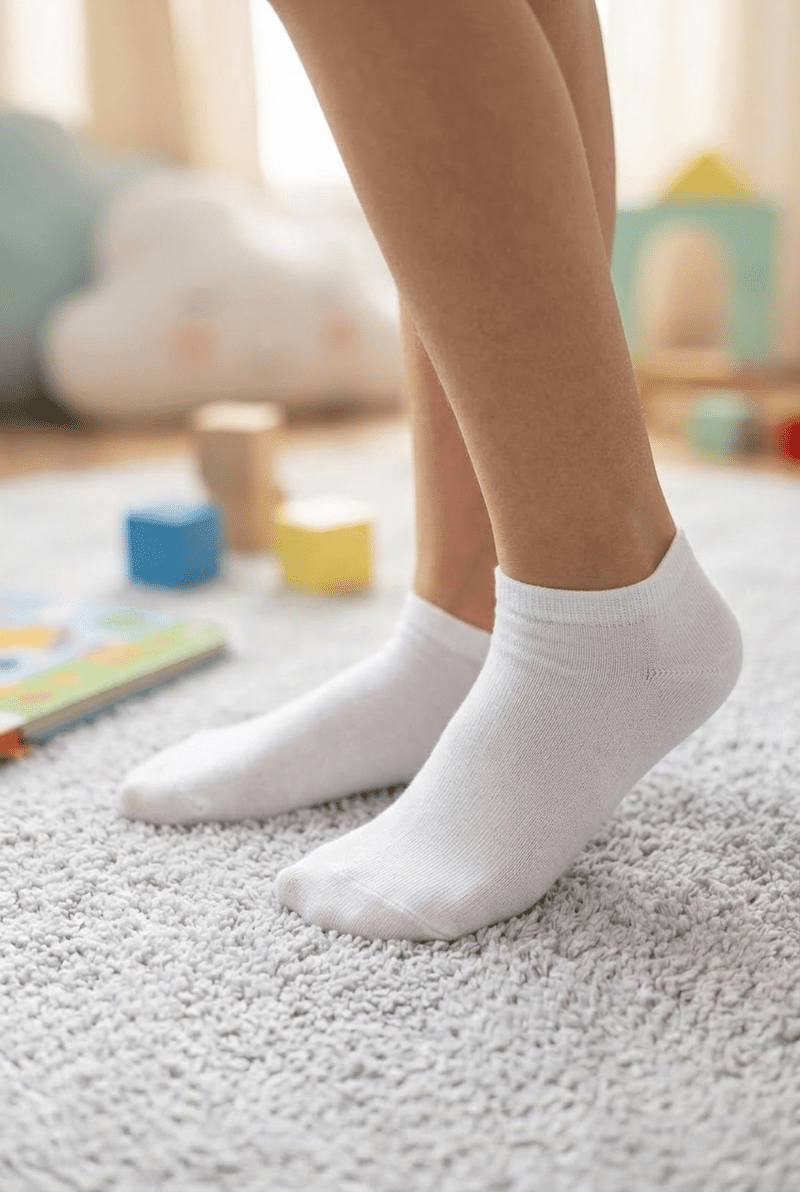 Milena detské biele členkové ponožky