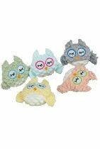 Hračka kočka Sovička s catnip, plyš, mix barev 11cm TR