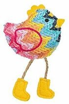 Hračka kočka Kuřátko s catnipem, polyester 11cm TR