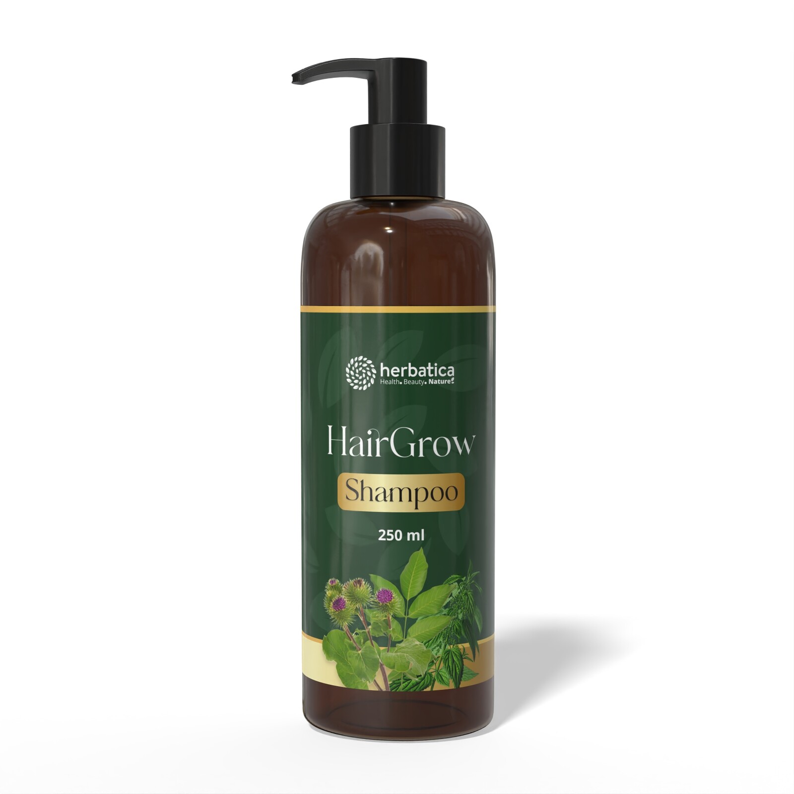 HairGrow Shampoo – šetrný bylinný šampón na podporu rastu vlasov – 250 ml - Herbatica