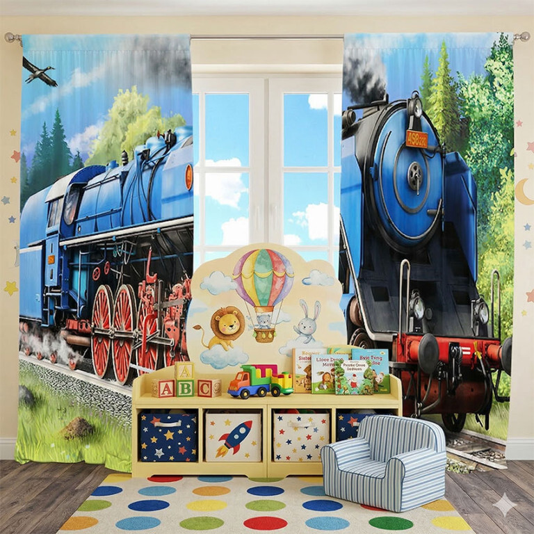 Závesy Lokomotíva Albatros v prírode  (Rozmer: 140x250, Materiál: Interlock)