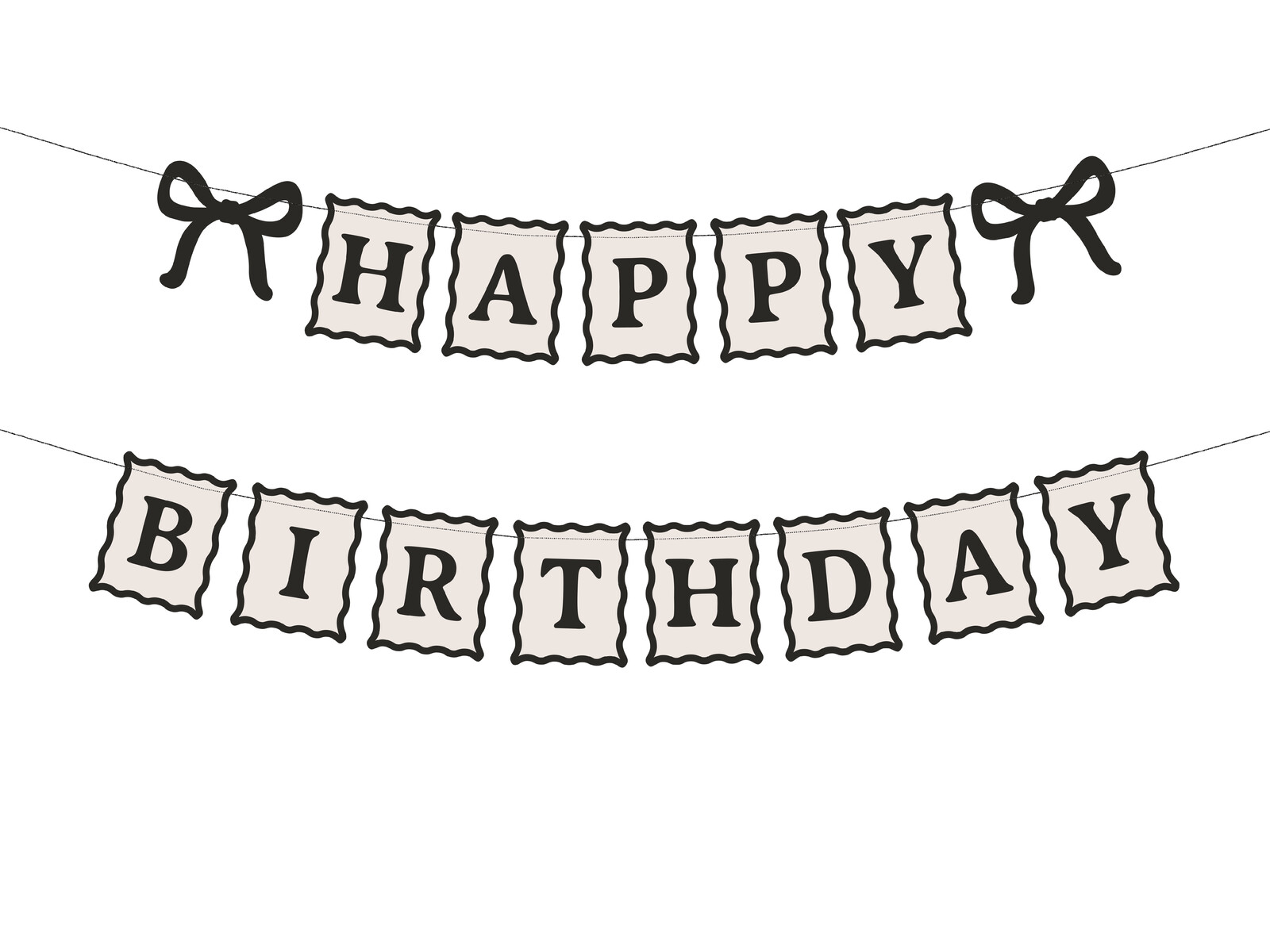 PartyDeco Banner Happy Birthday - Mašličky 100 cm