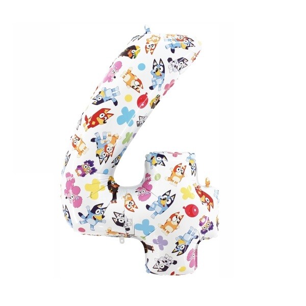 BP Fóliový balón narodeninové číslo 4 - Bluey 66 cm