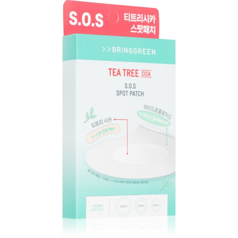 BRINGGREEN Tea Tree Cica SOS Spot Patch náplasti na problematickú pleť s upokojujúcim účinkom 100 ks