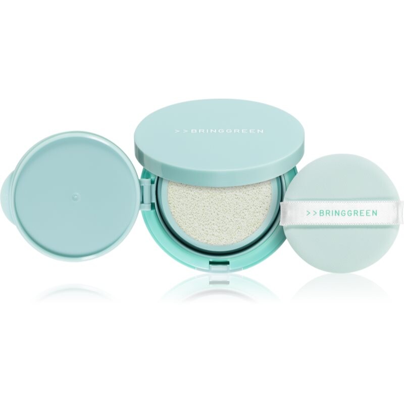 BRINGGREEN Tea Tree Cica Tone Up Sun Cushion ľahký ochranný fluid s aplikátorom SPF 50+ 15 g