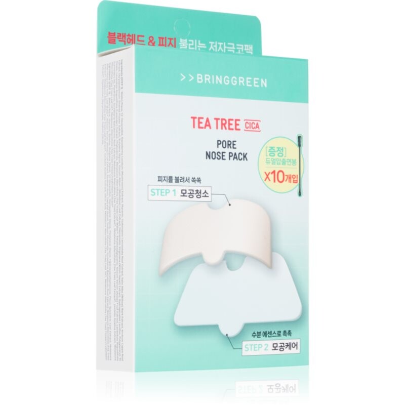 BRINGGREEN Tea Tree Cica Pore Nose Strip náplasti na problematickú pleť na nos 5 ks