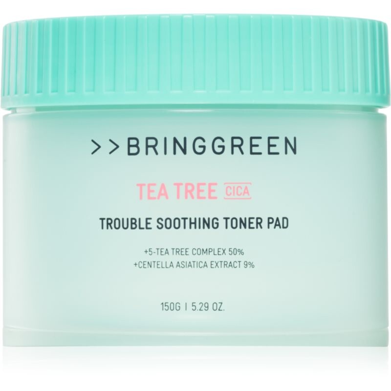 BRINGGREEN Tea Tree Cica Trouble Soothing Toner Pad tonizačné vankúšiky s upokojujúcim účinkom 90 ks