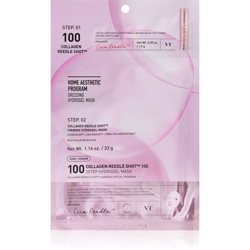 VT Cosmetics Collagen Reedle Shot 100 2Step Hydrogel Mask intenzívna hydrogélová maska so spevňujúcim účinkom 34.5 g