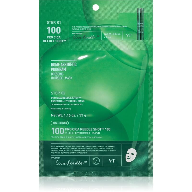 VT Cosmetics Pro Cica Reedle Shot 100 2Step Hydrogel Mask intenzívna hydrogélová maska s upokojujúcim účinkom 34.5 g