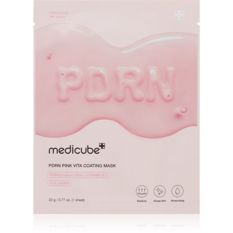medicube PDRN Pink Vita Coating Mask protivrásková plátenná maska s rozjasňujúcim efektom 22 g