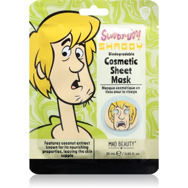 Mad Beauty Scooby Doo Shaggy plátenná maska s upokojujúcim účinkom 25 ml