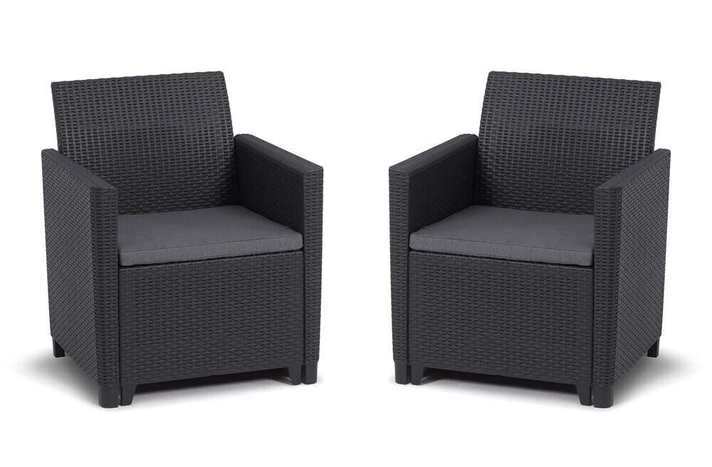 ArtTruAn Záhradné kreslá MARIANNE DUO 2 ks | grafit