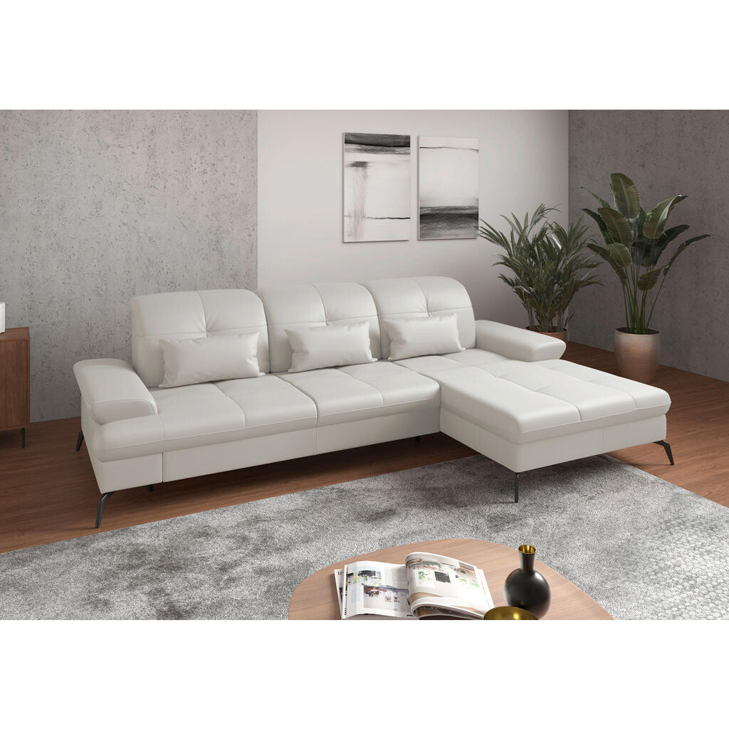 Sit & More ROHOVÁ SEDAČKA, koža, biela