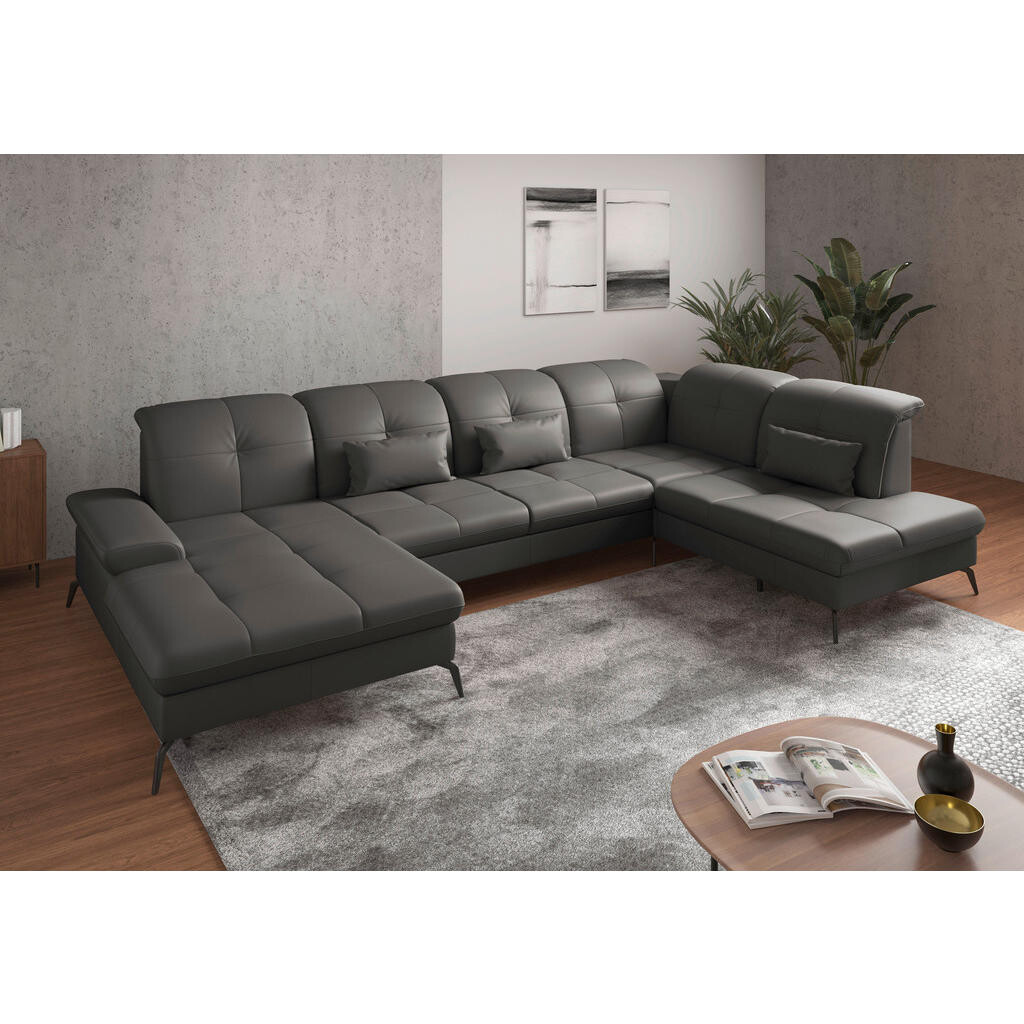 Sit & More SEDACIA SÚPRAVA, koža, antracitová