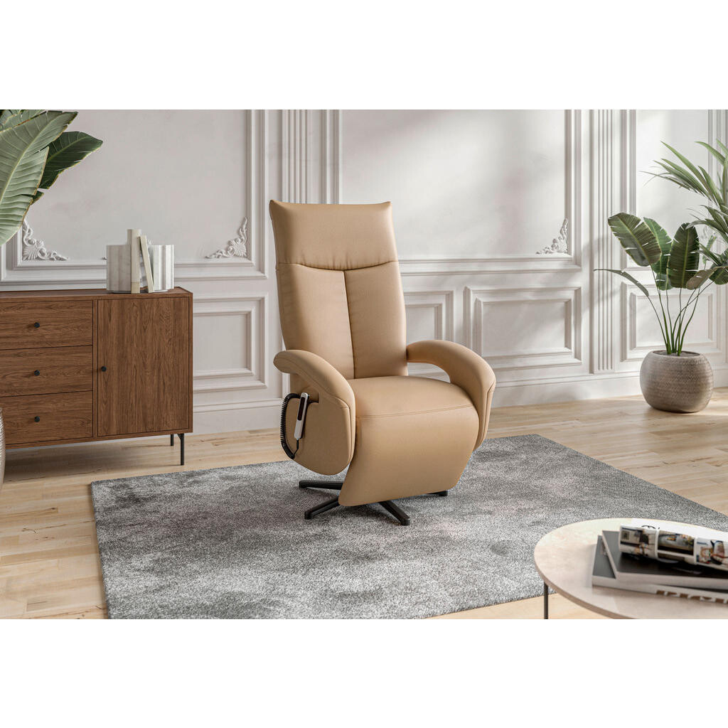 Sit & More KRESLO, koža, cappuccino