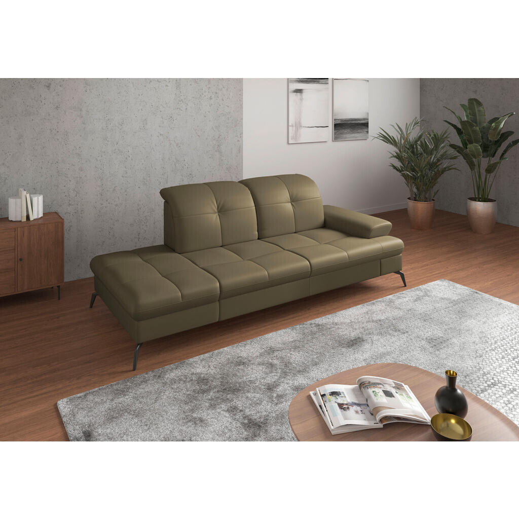 Sit & More LEŇOŠKA, koža, olivovozelená