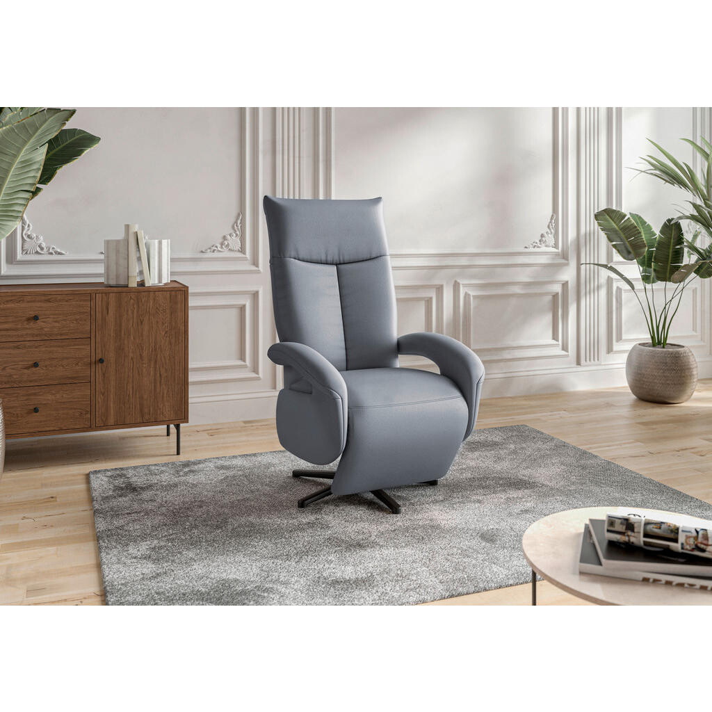 Sit & More KRESLO, koža, sivomodrá