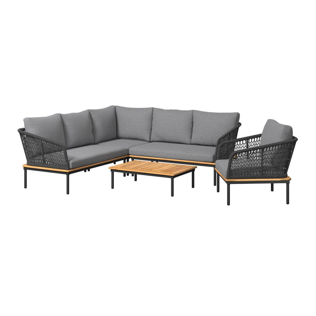 Ambia Garden ZÁHRADNÁ SÚPRAVA 5-dielne, drevo, kov, textil, plast