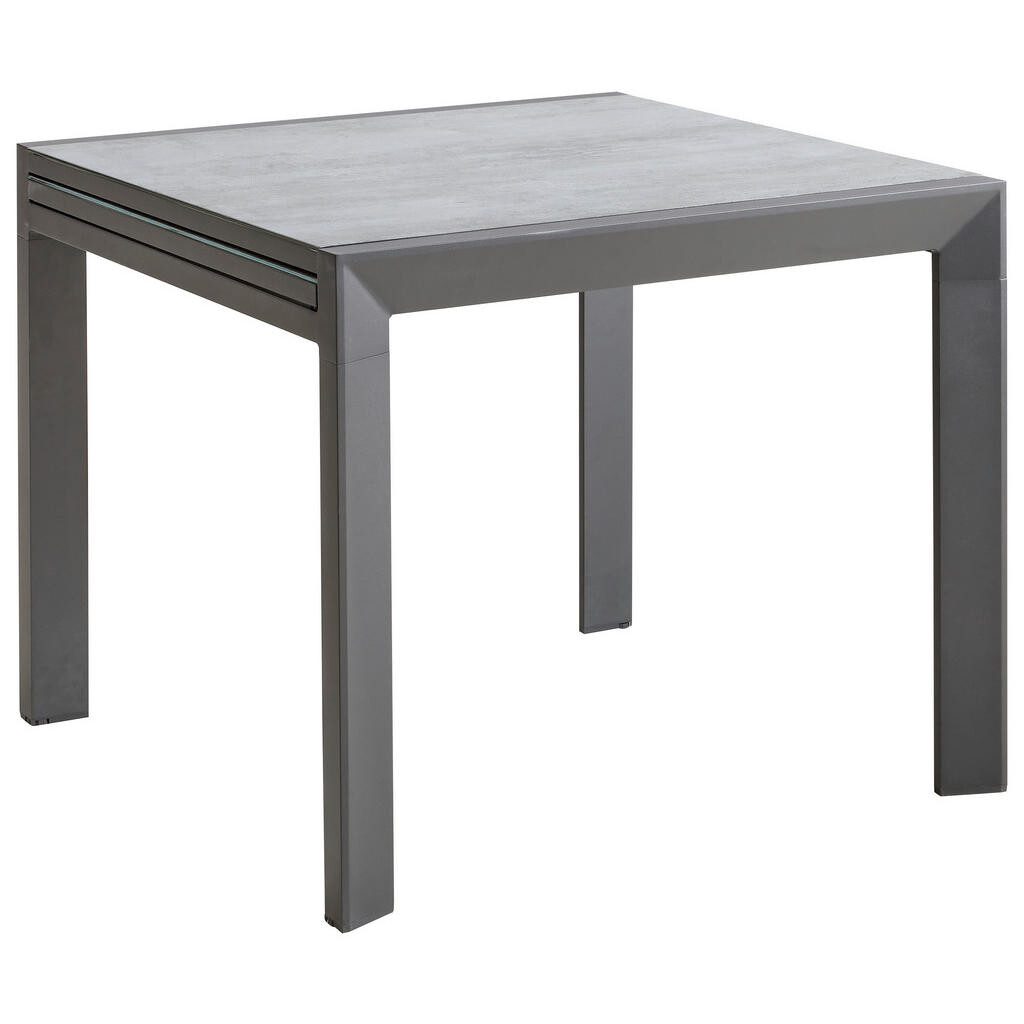 Ambia Garden ZÁHRADNÝ STÔL, kov, sklo, 90-180/90/75 cm