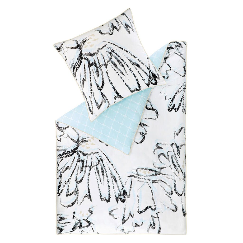 Esprit POSTEĽNÁ BIELIZEŇ, satén, modrá, biela, svetlomodrá, 140/200 cm